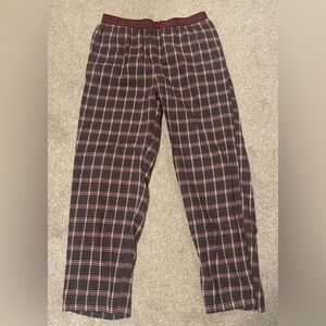 Joe Boxer Men's Grey and Red Plaid Flannel Pajama Pants with pockets